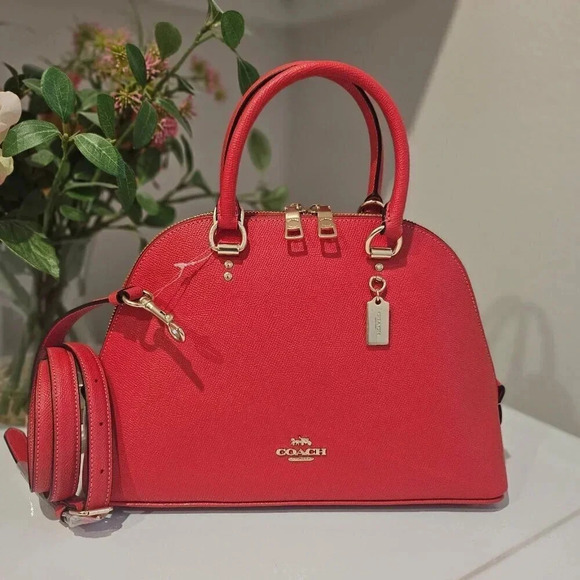 Coach Katy Satchel Crossgrain Leather Pastel Yellow Color  Coach handbag satchel crossbody Katy satchel